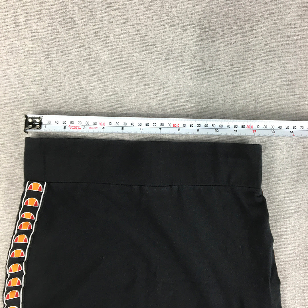 Ellesse Womens Mini Skirt Size 8 Black Logo Taping Elastic Waist