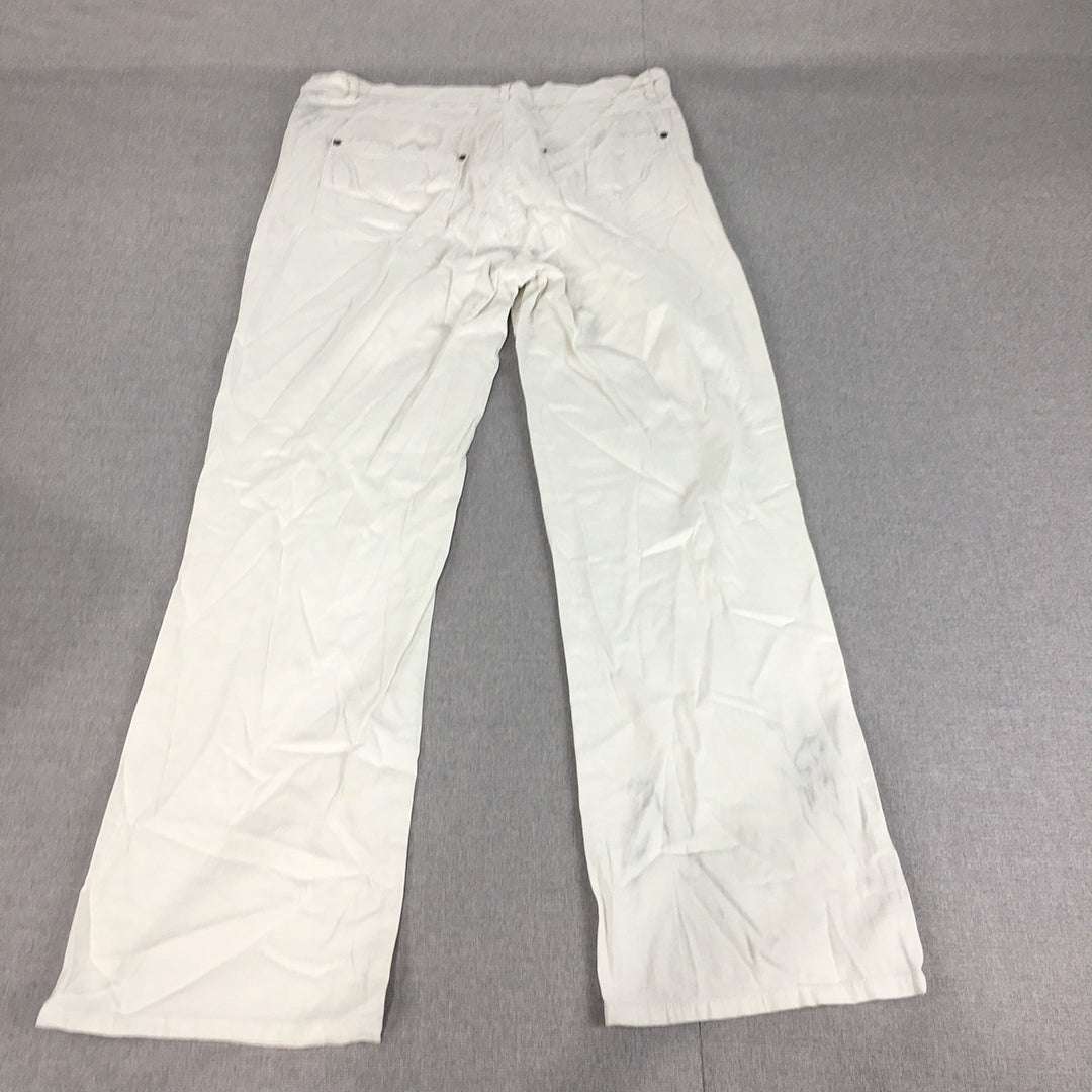 Rodney Clarke Womens Jeans Size 14 White Straight Leg Denim