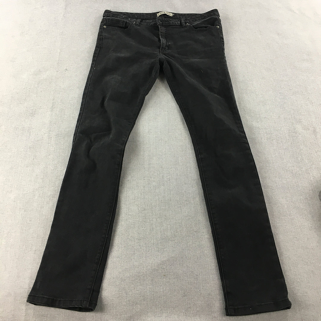 Wakee Denim Womens Skinny Jeans Size 14 Black Stretch