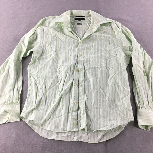 Country Road Mens Shirt Size XL Green Striped Long Sleeve Button-Up