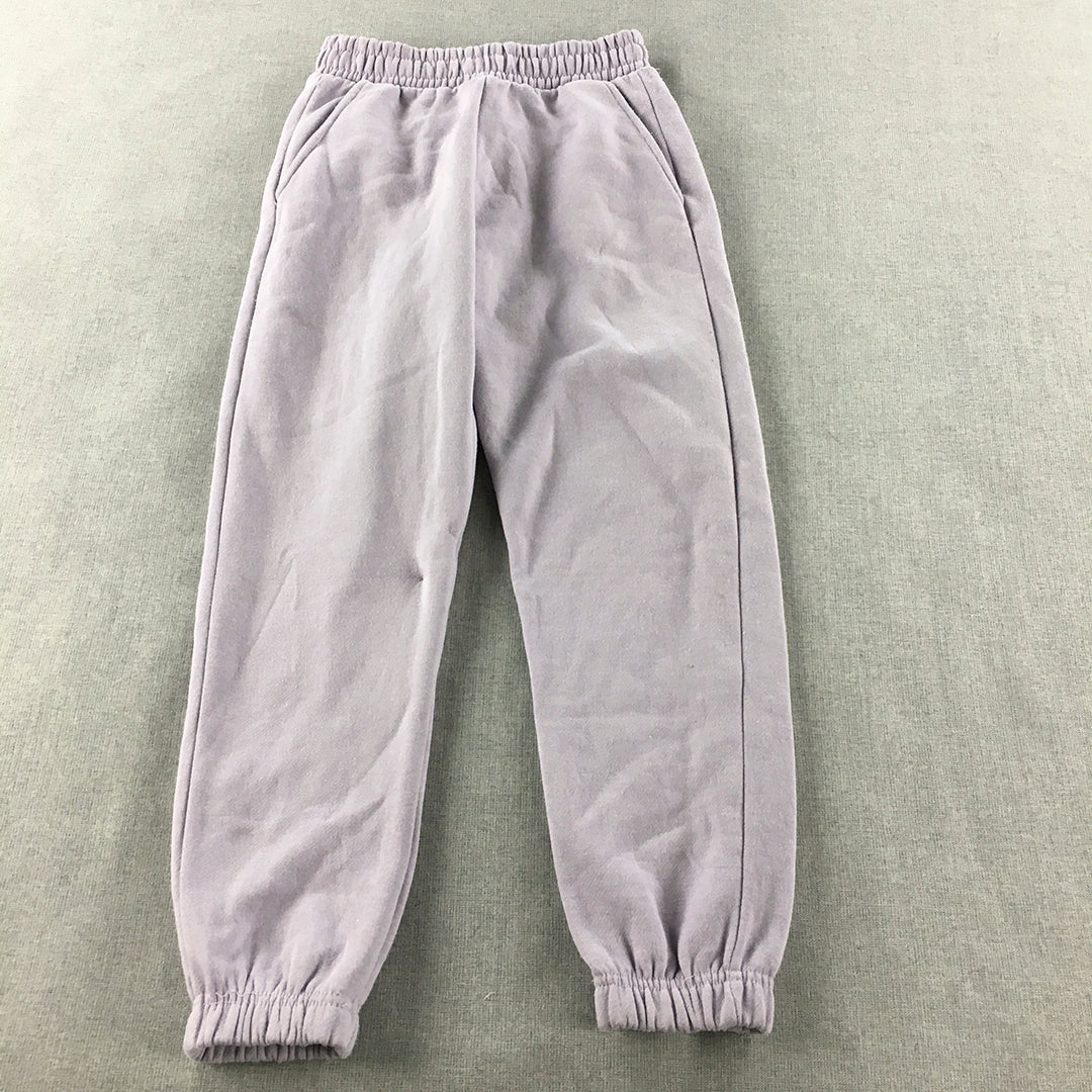 Zara Kids Girls Tracksuit Pants Size 10 Lavender Purple Pockets Elastic Waist