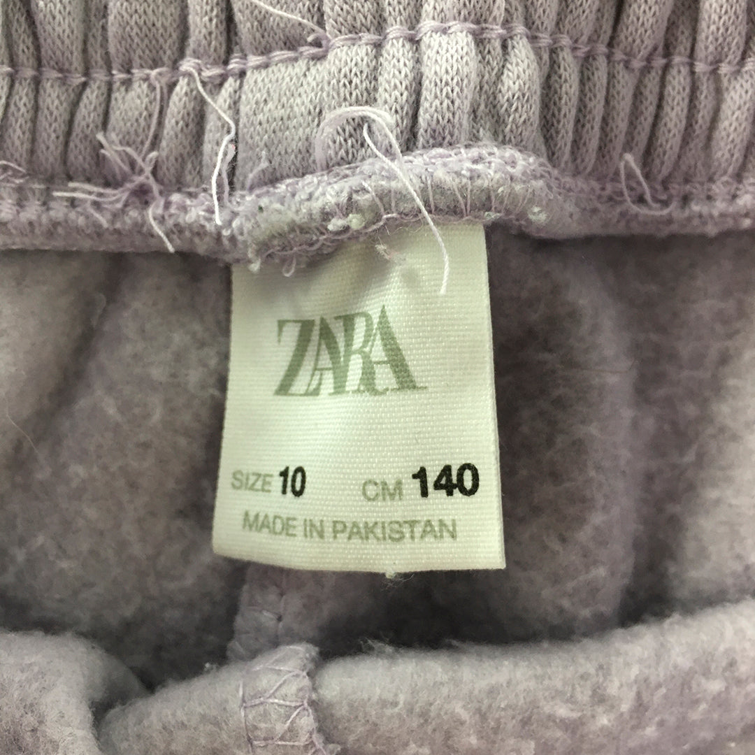 Zara Kids Girls Tracksuit Pants Size 10 Lavender Purple Pockets Elastic Waist