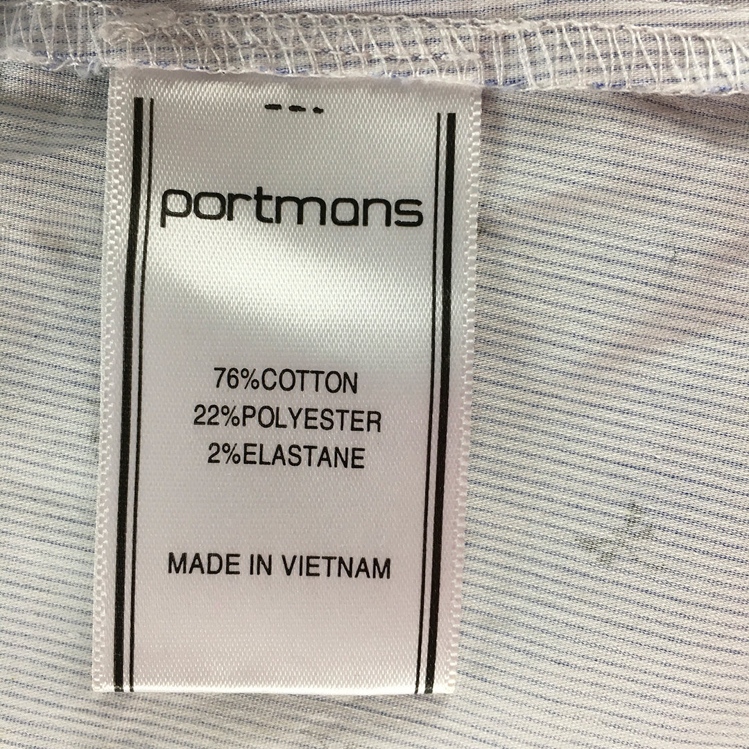 Portmans Womens Shirt Size 8 Blue White Striped Long Sleeve Button-Up