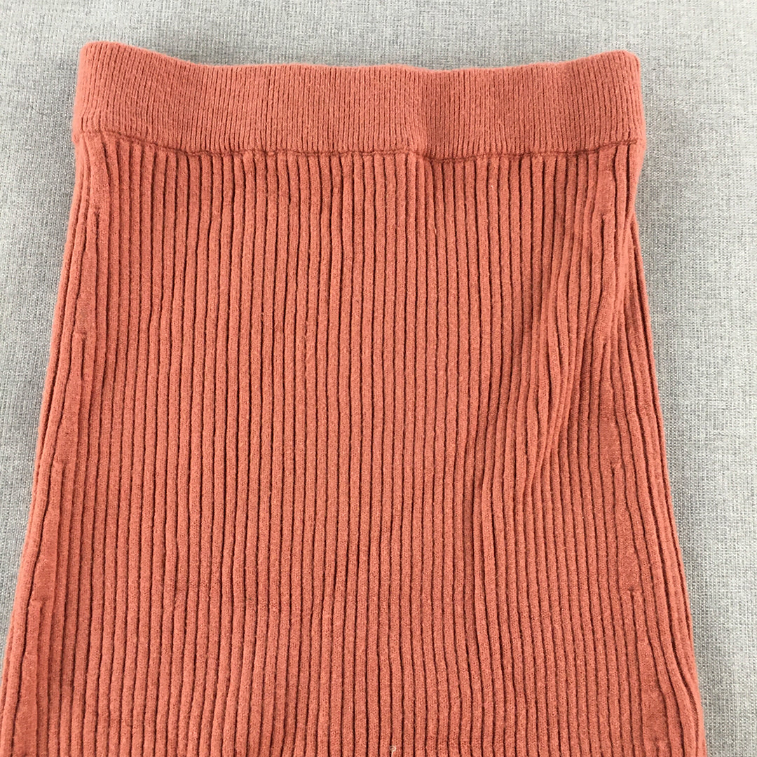 Whyte Valentyne Womens Maxi Skirt Size S/M Red Stretch Knit Elastic Waist