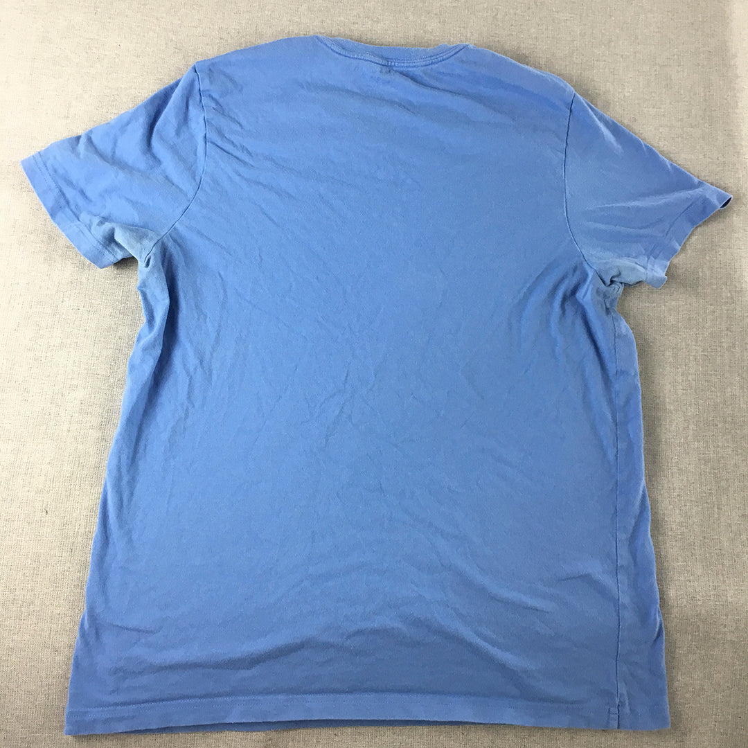 Tommy Hilfiger Mens T-Shirt Size S Blue Logo Crew Neck Short Sleeve Tee