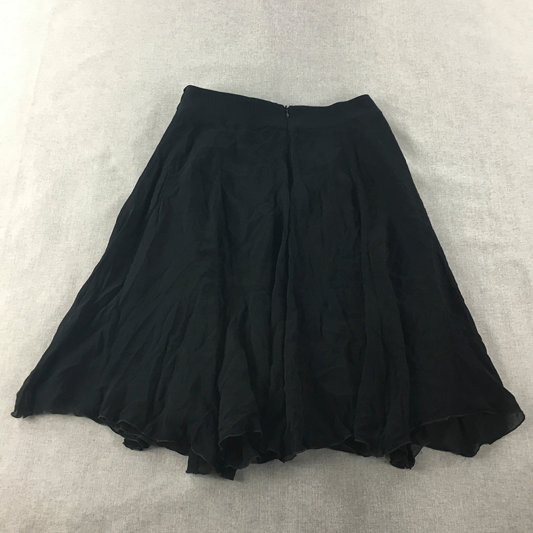 Alannah Hill Womens A-Line Skirt Size 8 Black Bow