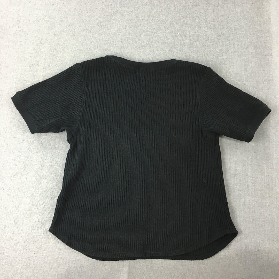 Uniqlo Womens Knit Top Size XS Black Short Sleeve Crew Neck Shirt