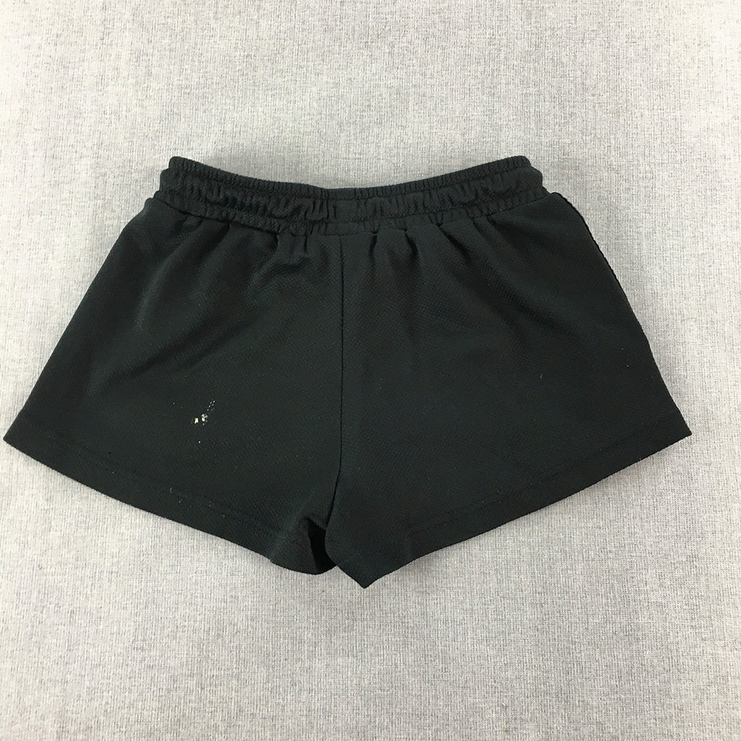 Ellesse Womens Shorts Size 6 Black Drawstring Logo Elastic Waist