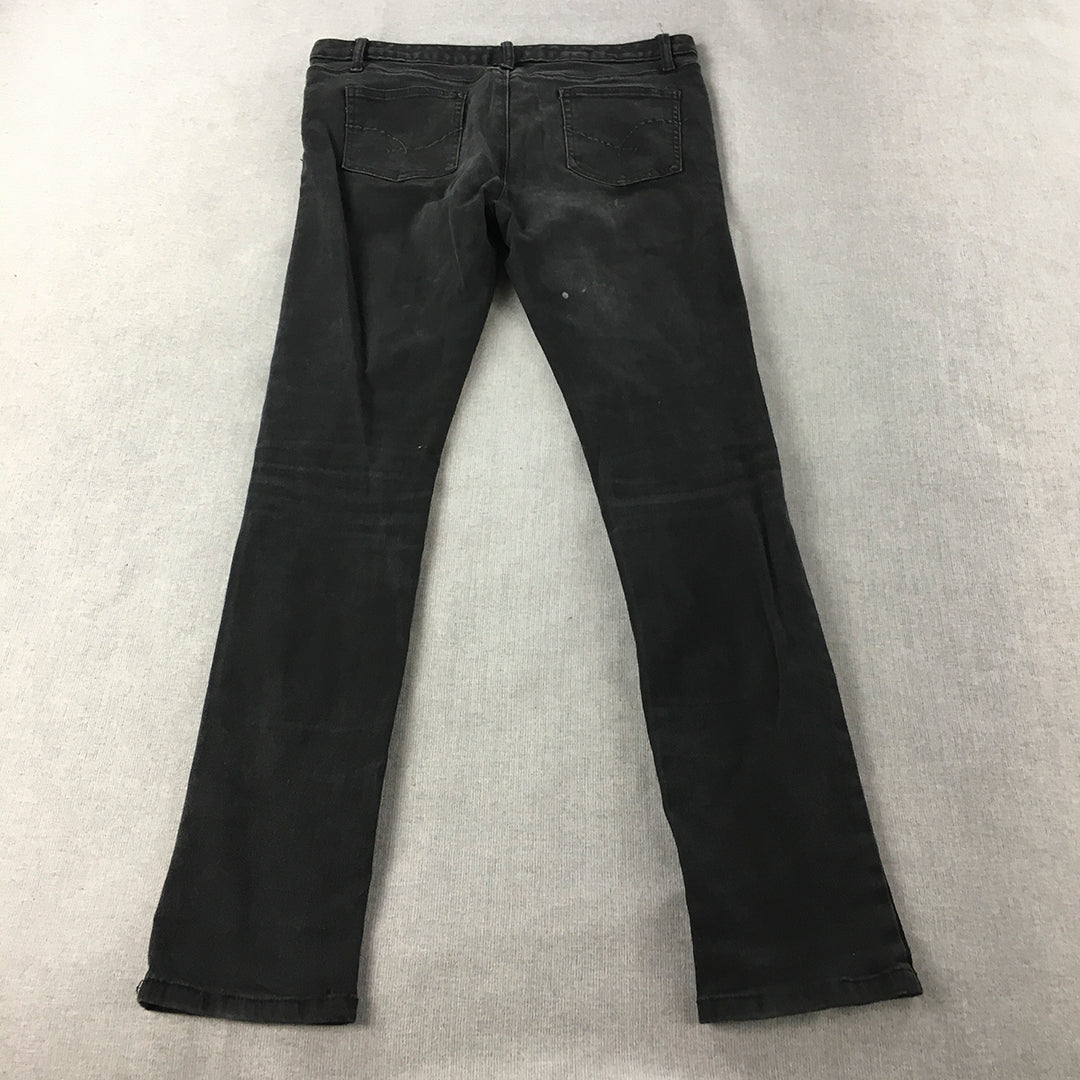 Wakee Denim Womens Skinny Jeans Size 14 Black Stretch