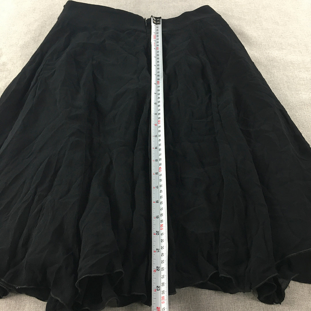 Alannah Hill Womens A-Line Skirt Size 8 Black Bow