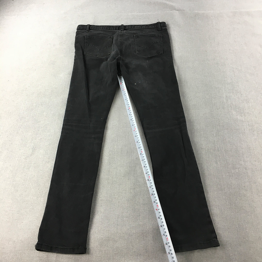 Wakee Denim Womens Skinny Jeans Size 14 Black Stretch