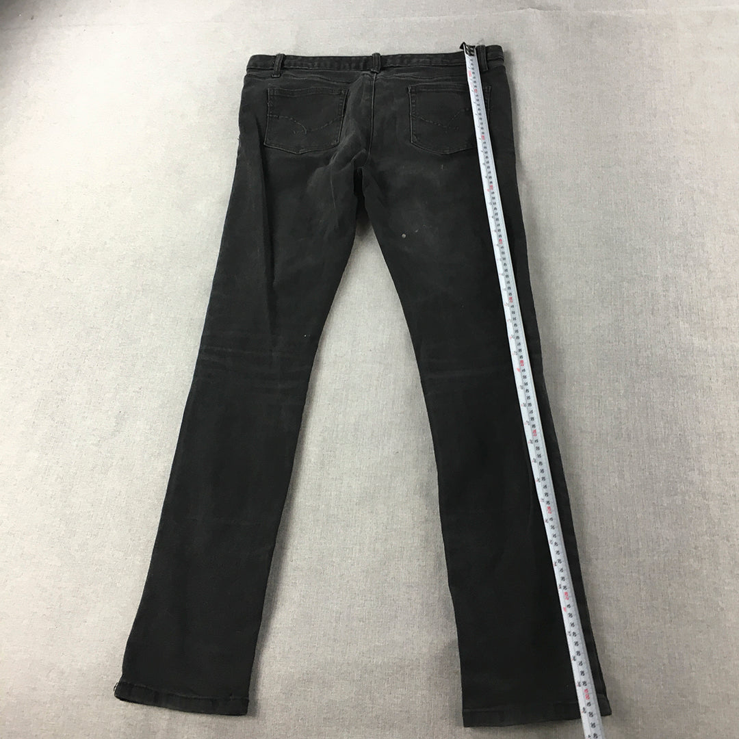 Wakee Denim Womens Skinny Jeans Size 14 Black Stretch