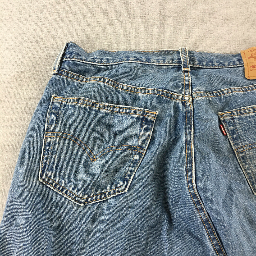 Levi's 501 Mens Jeans Size 34 Blue Straight Leg Denim