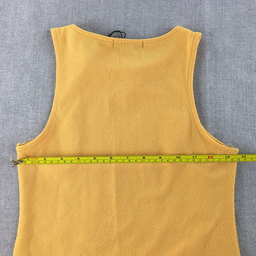 NEW Missguided Womens Mini Dress Size 8 Yellow Mermaid Hem Sleeveless