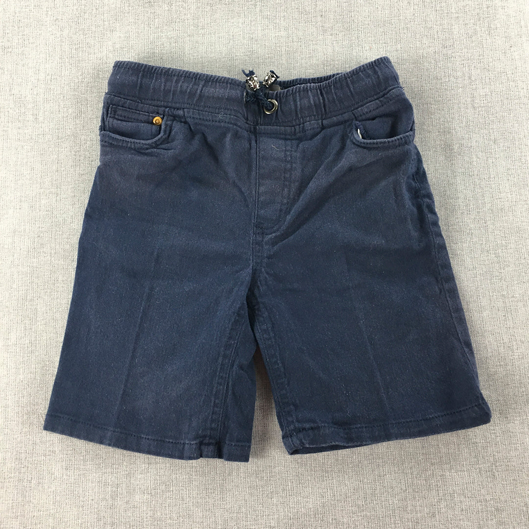 H&M Kids Boys Shorts Size 10 Navy Blue Drawstring Elastic Waist Pockets