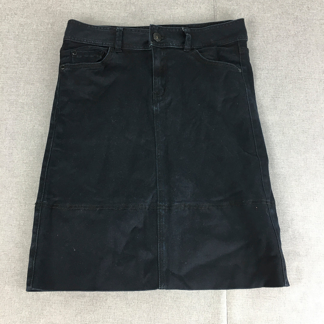 Jag Jeans Womens Denim Skirt Size 10 Navy Blue Stretch Pockets A-Line