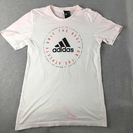 Adidas Mens T-Shirt Size S Pink Short Sleeve Logo Crew Neck Tee