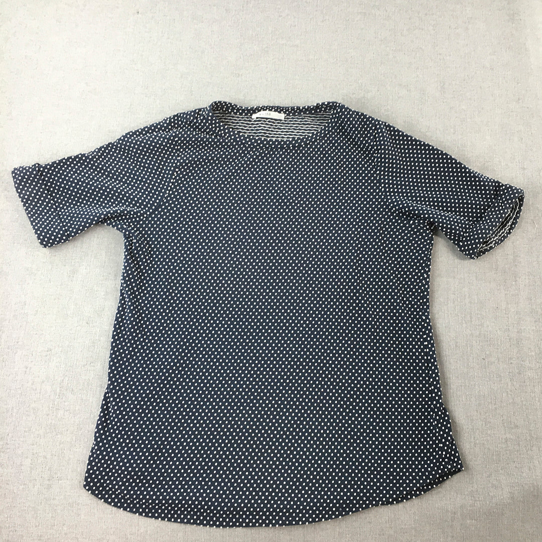 Regatta Womens Top Size 10 Blue Polka Dot Short Sleeve T-Shirt