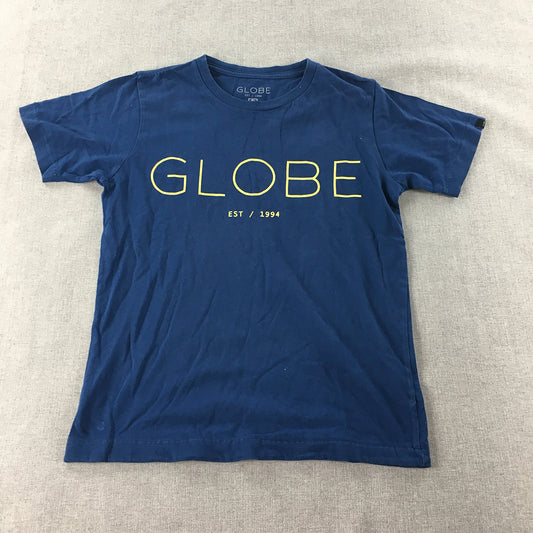 Globe Kids Boys T-Shirt Size 10 Blue Logo Short Sleeve Top