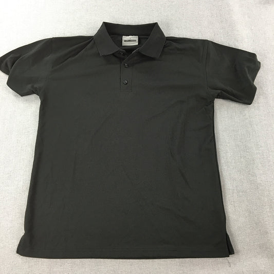 York Avenue Mens Polo Shirt Size S Black Short Sleeve Collared Rugby