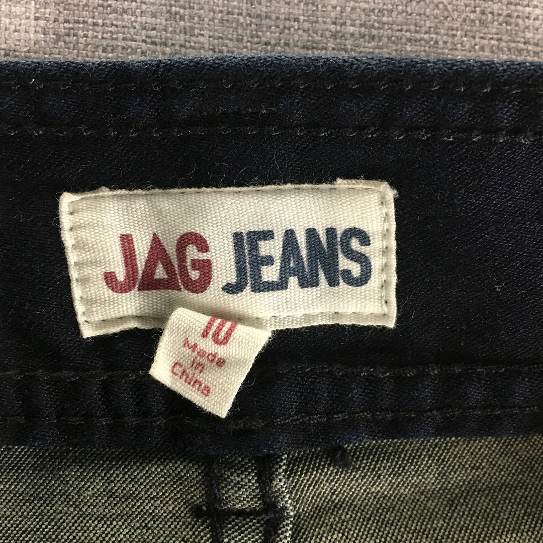 Jag Jeans Womens Denim Skirt Size 10 Navy Blue Stretch Pockets A-Line