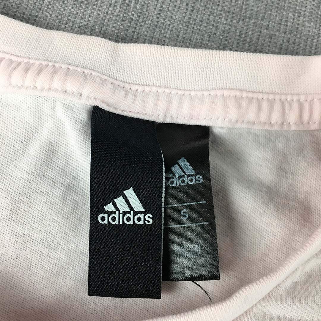 Adidas Mens T-Shirt Size S Pink Short Sleeve Logo Crew Neck Tee