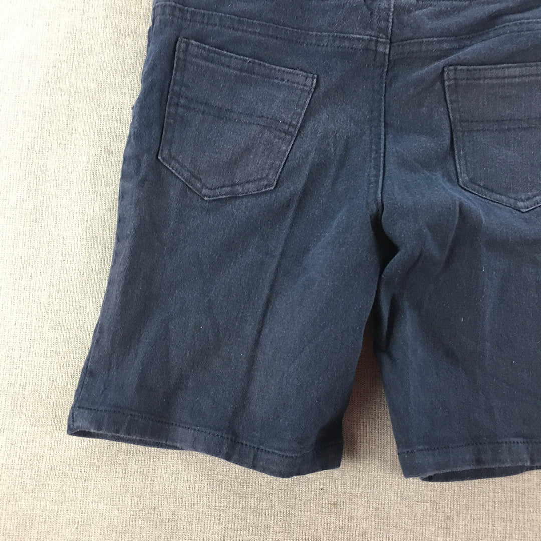 H&M Kids Boys Shorts Size 10 Navy Blue Drawstring Elastic Waist Pockets