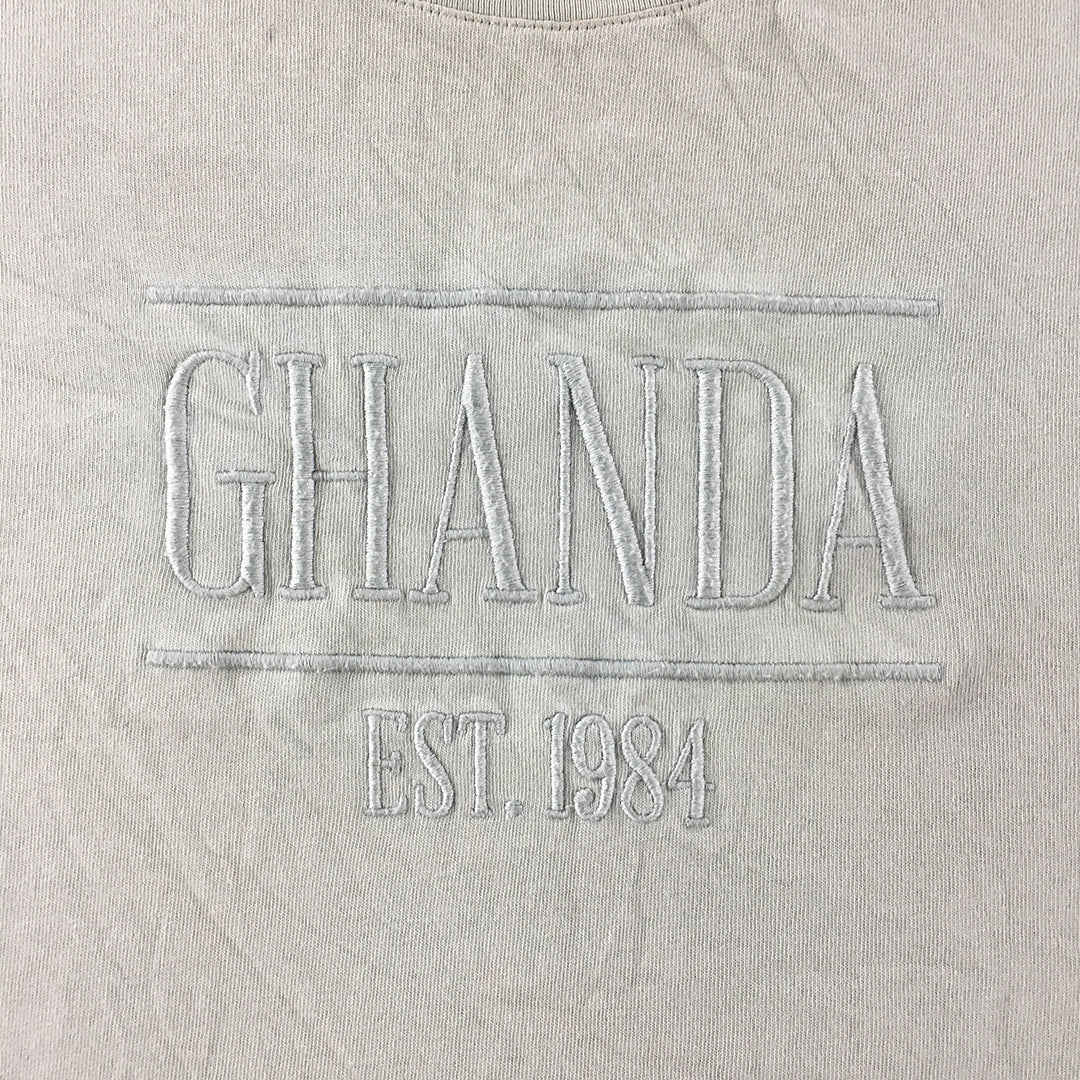 Ghanda Womens T-Shirt Size 10 Green Embroidered Logo Top