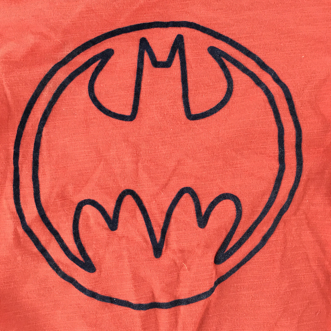 Batman Kids Boys T-Shirt Size 5 Red Logo DC Comics Superhero Top