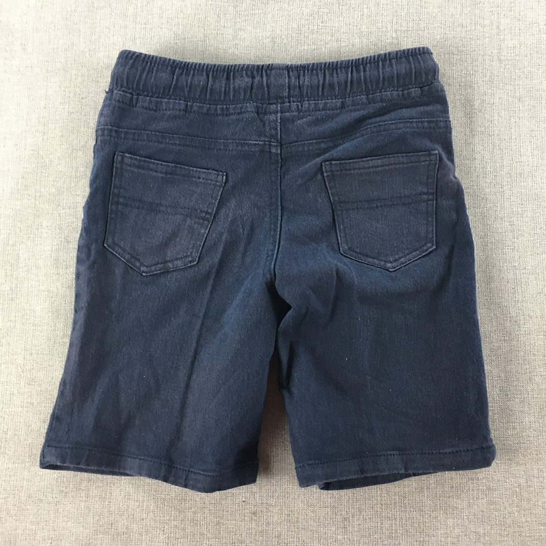 H&M Kids Boys Shorts Size 10 Navy Blue Drawstring Elastic Waist Pockets