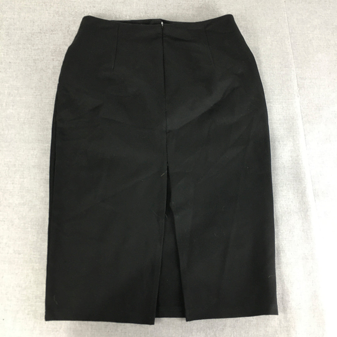 Valleygirl Womens Midi Skirt Size M Black Pencil Straight