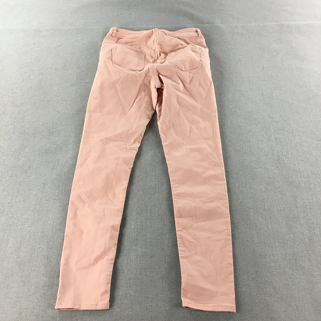 Calzedonia Womens Skinny Jeans Size 28W x 28L Pink Stretch Denim