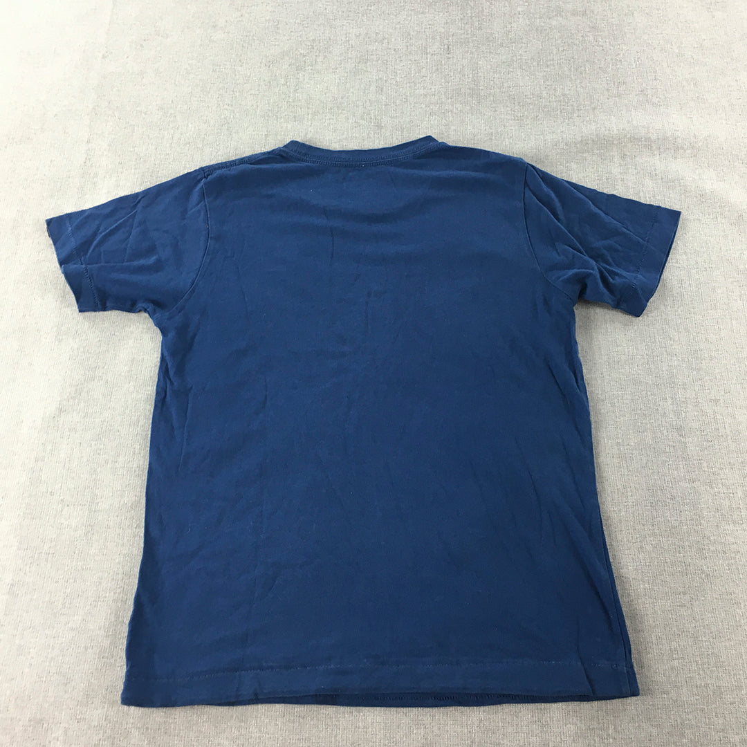 Globe Kids Boys T-Shirt Size 10 Blue Logo Short Sleeve Top