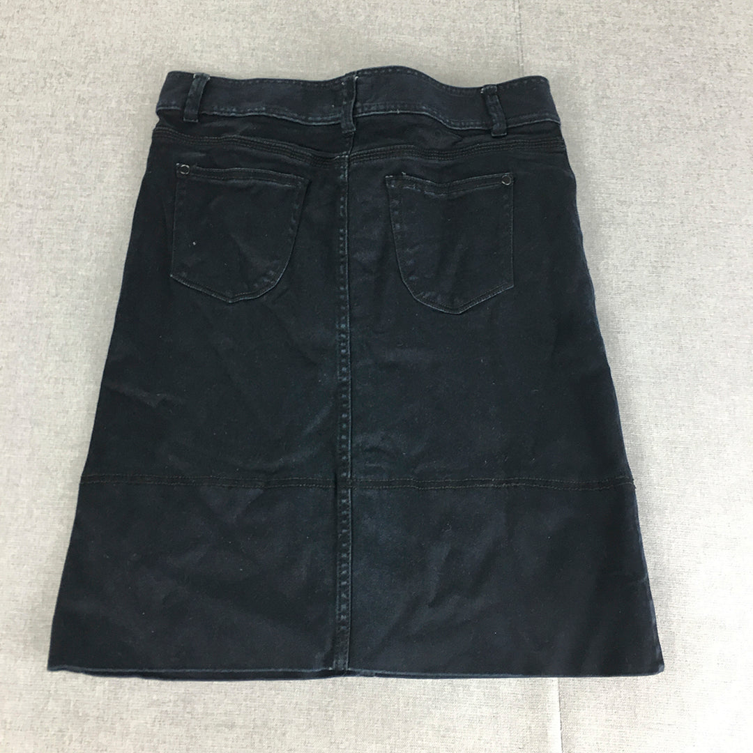 Jag Jeans Womens Denim Skirt Size 10 Navy Blue Stretch Pockets A-Line