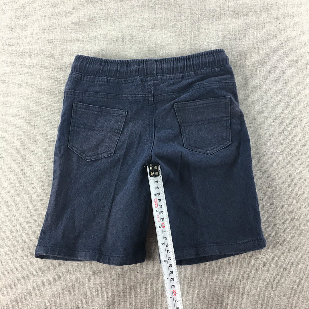 H&M Kids Boys Shorts Size 10 Navy Blue Drawstring Elastic Waist Pockets