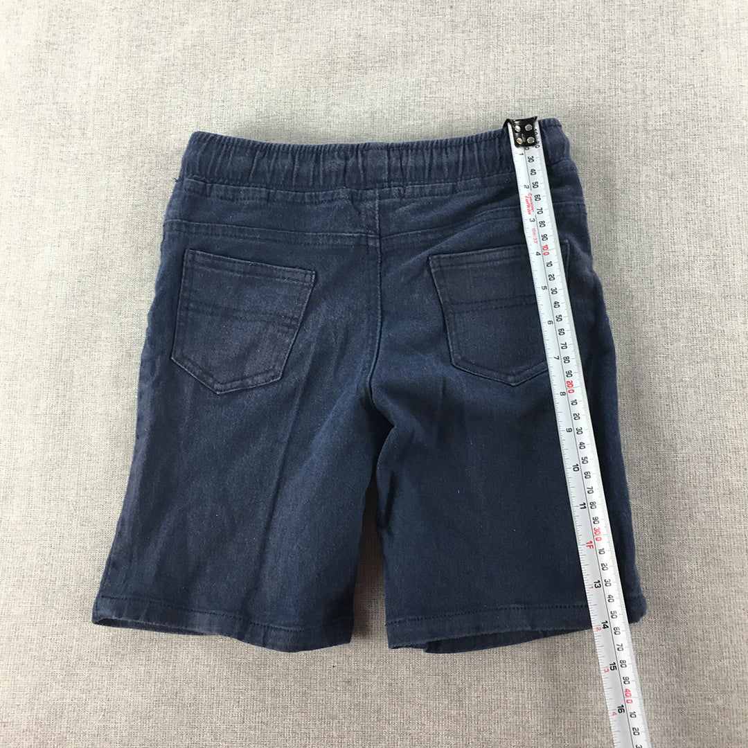 H&M Kids Boys Shorts Size 10 Navy Blue Drawstring Elastic Waist Pockets