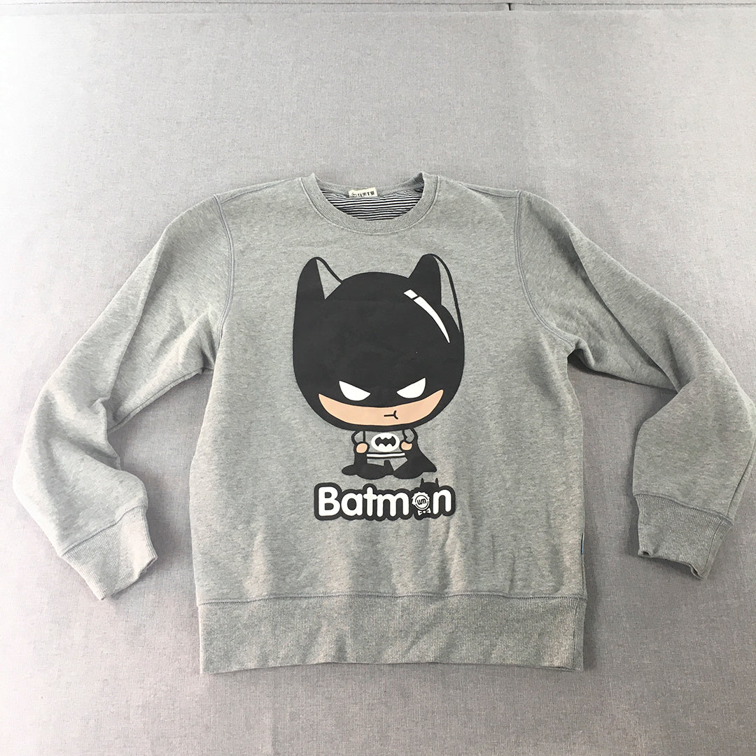 Batman Mens Sweater Size M Grey DC Comics Crew Neck Pullover Jumper