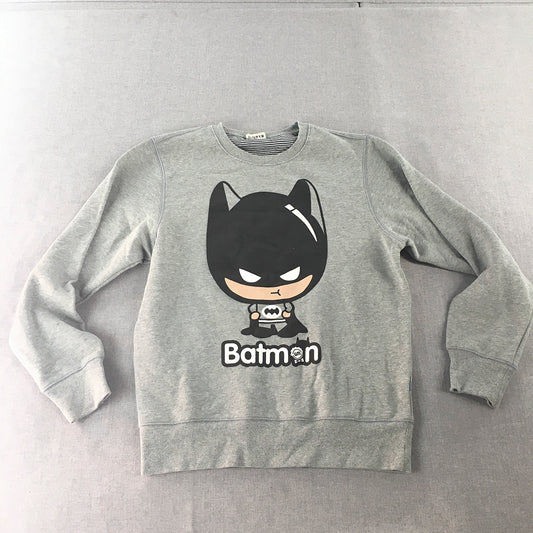 Batman Mens Sweater Size M Grey DC Comics Crew Neck Pullover Jumper