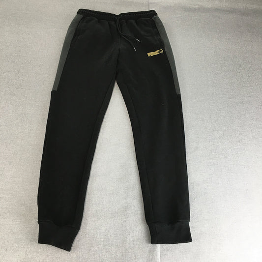 Puma Mens Tracksuit Pants Size S Black Logo Drawstring Jogger