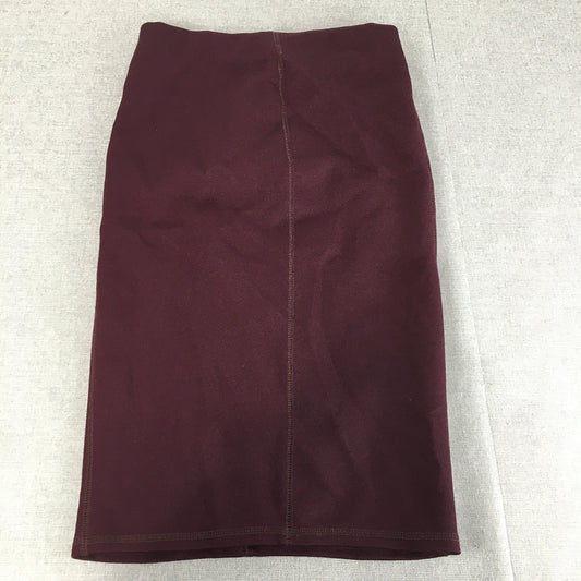 Zara W&B Womens Midi Skirt Size M Purple Stretch Straight