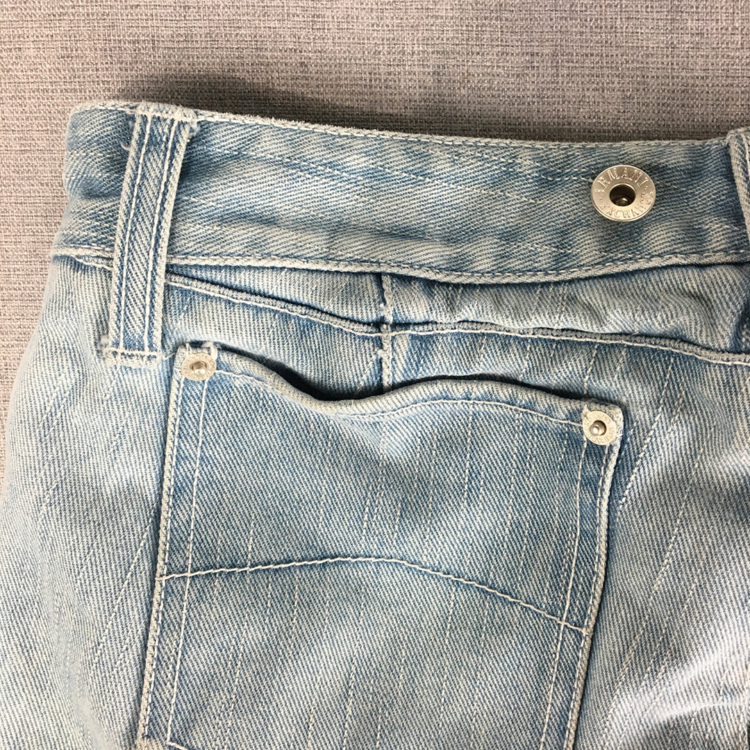 Armani Exchange Womens Denim Mini Skirt Size 6 Light Blue Pockets