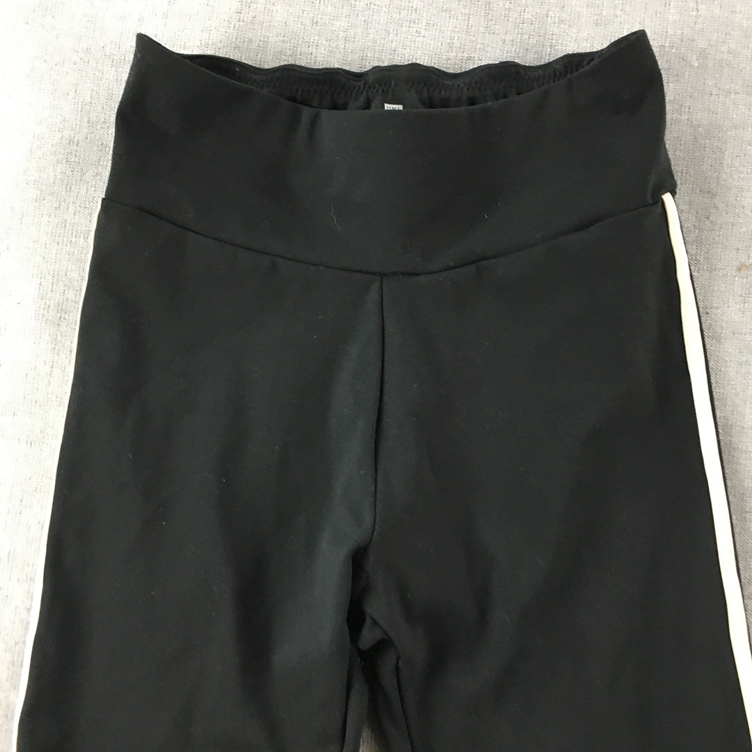 Uniqlo Kids Girls Leggings Size 9 - 10 Years Black Activewear Pants