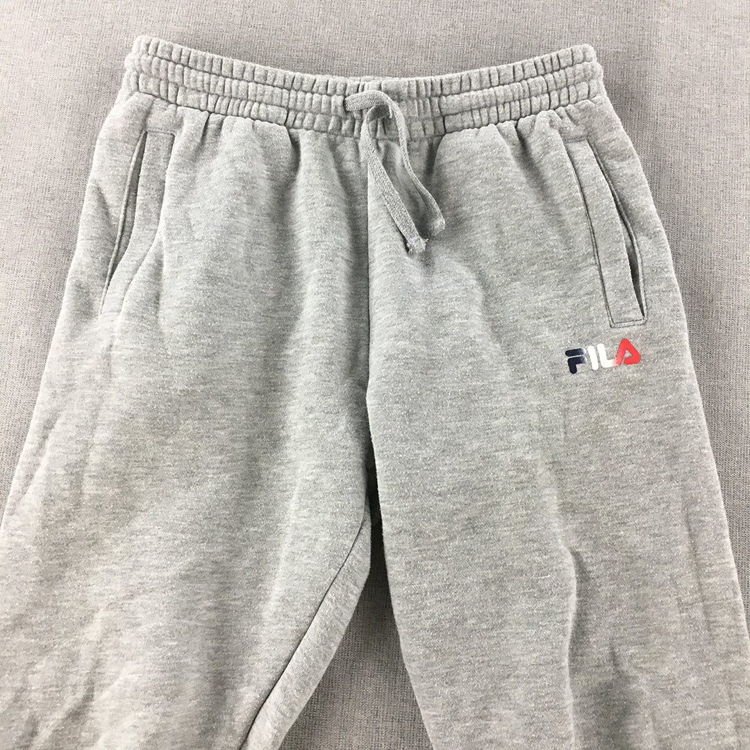 FILA Kids Boys Tracksuit Pants Size 12 Grey Logo Jogger Side Pockets