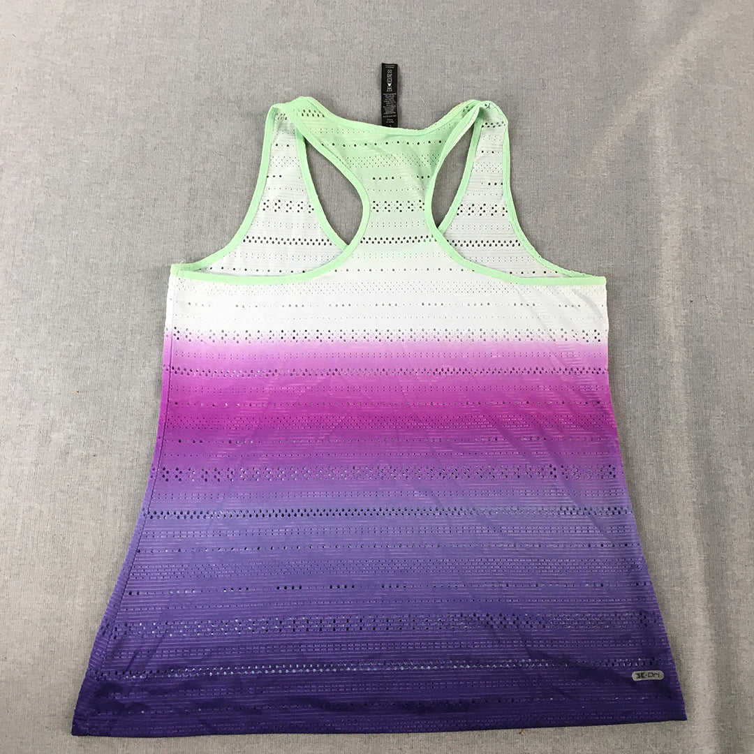 RBX Active Womens Tank Top Size L Purple White Gradient Sleeveless Shirt