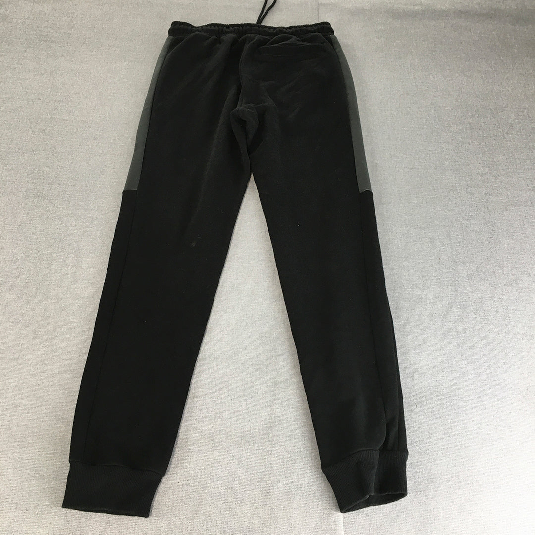 Puma Mens Tracksuit Pants Size S Black Logo Drawstring Jogger