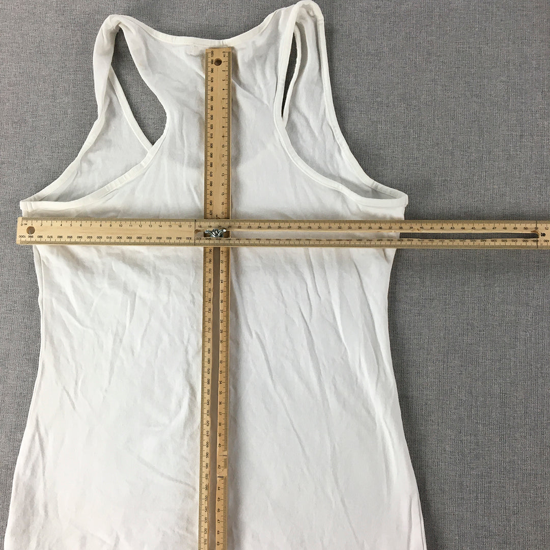 Valleygirl Womens Tank Top Size S White Sleeveless Singlet Shirt