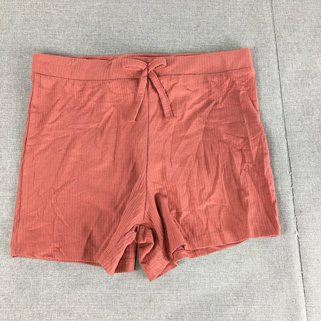 Zara Womens Knit Shorts Size L Red Stretch Fabric