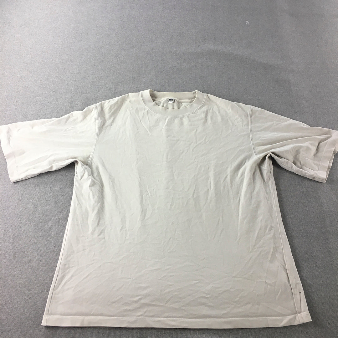 Uniqlo Mens T-Shirt Size L White Short Sleeve Crew Neck Tee