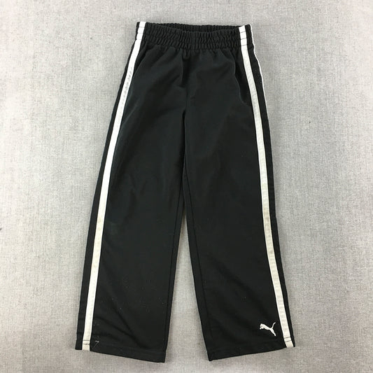 Puma Kids Boys Tracksuit Pants Size 5 Black Elastic Waist Logo Jogger