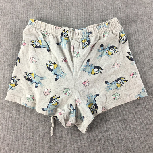 Bluey Kids Girls Shorts Size 7 Grey Elastic Waist